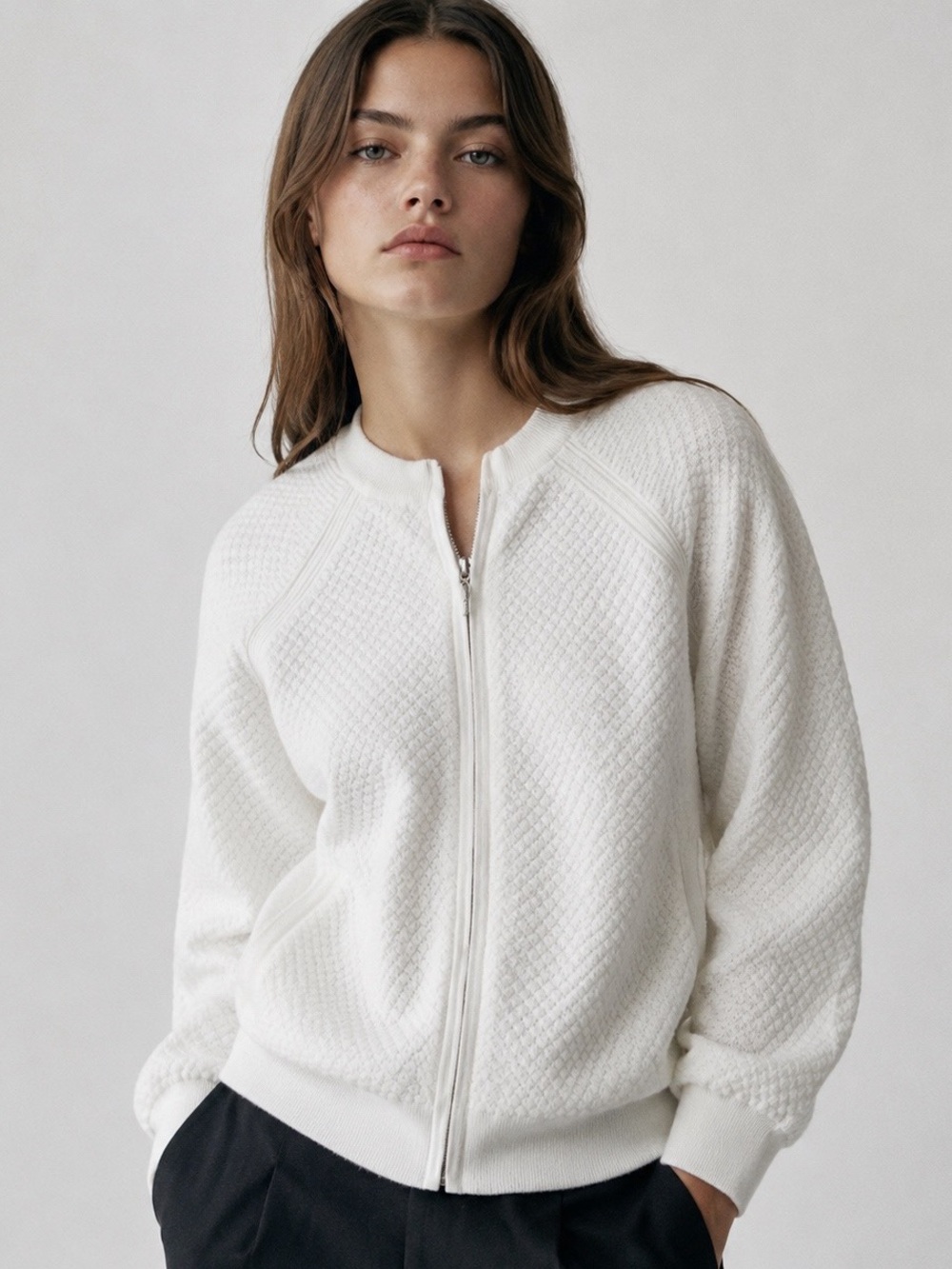 Marc By Marc Jacobs Woman Zip-Up Cardigan Sweater MEDIUM Classic Preppy Minimal